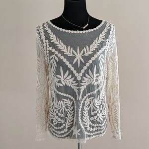Long sleeve lace top